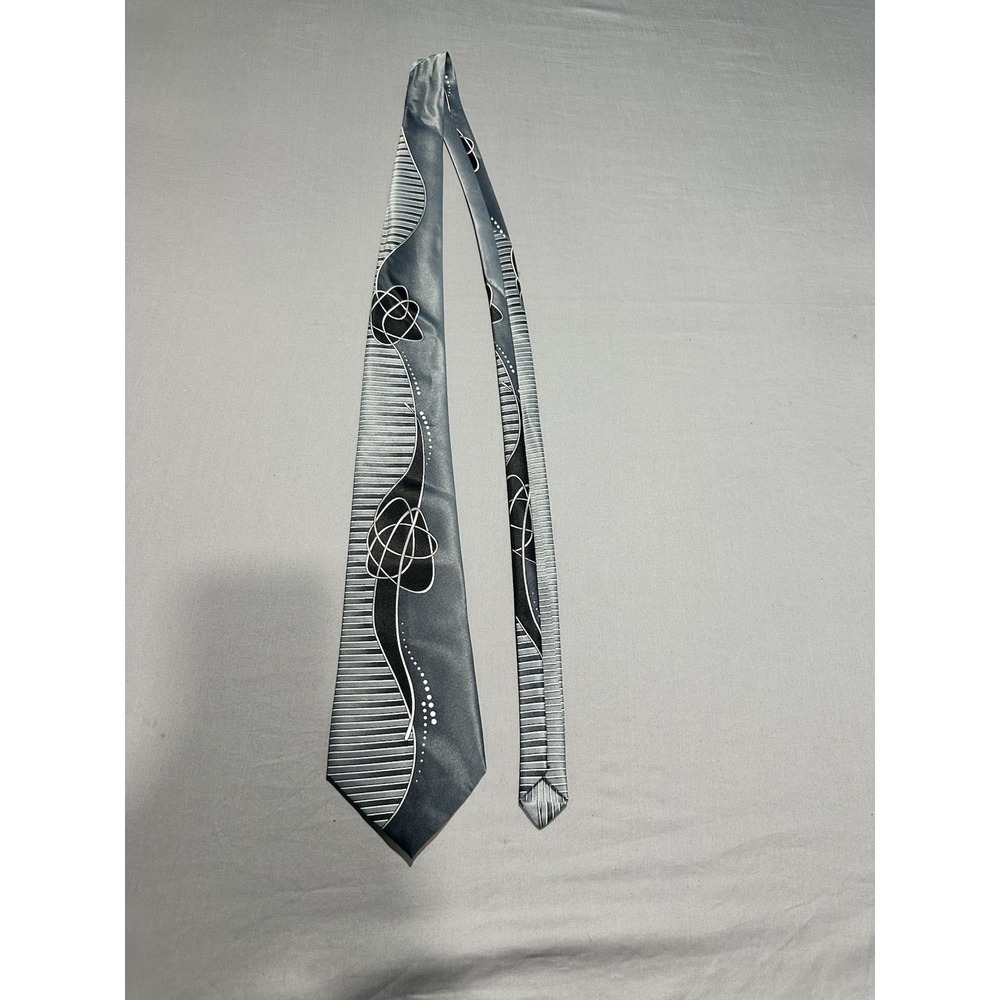 Umo Lorenzo‎ Italy Silver Art Nouveau Geometric Necktie